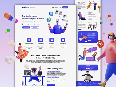 Techxel UI | Sketch and Figma 3d app branding design figma icon identity illustration logo mark sketch ui