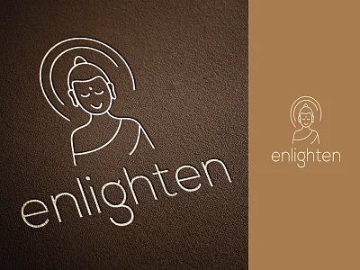 Logo Design for Enlighten branding branding design buddha enlighten icon india line logo logo design meditation monk typography wellness logo zen