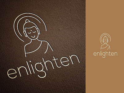 Logo Design for Enlighten branding branding design buddha enlighten icon india line logo logo design meditation monk typography wellness logo zen