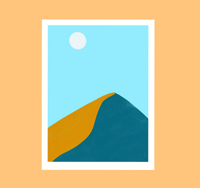 An evening in the desert design flat illustration minimal