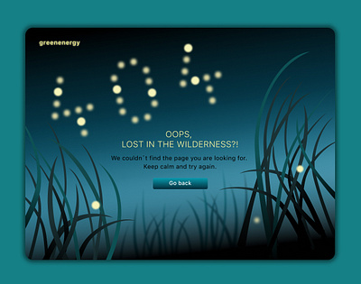 404 page error – lost in the wilderness dailyui energy error 404 error page illustrator interactiondesign ui