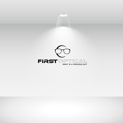 First optical logo company brand logo company logo design designlogo flatlogo flatlogodesign illustration logo minimal minimalist logo