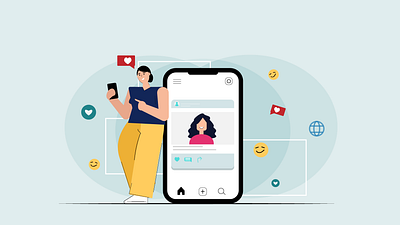 instagram App app color style colors design flat art flat art illustration character flat design girl illustration illustraion illustration illustrator instagram likes social media