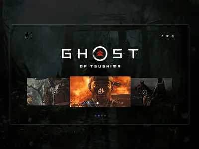 Ghost of Tsushima - Info Slider design games gaming ghost of tsushima hero landing page sketch ui ui design user experience user interface ux ux design video games