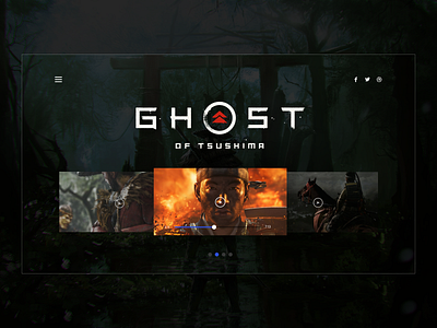 Ghost of Tsushima - Info Slider design games gaming ghost of tsushima hero landing page sketch ui ui design user experience user interface ux ux design video games