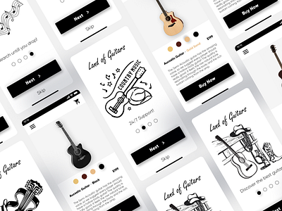 Land of Guitars - App 2d 3d app art danialnazemi design figma flat graphic icon illustration logo passion typography ui ui design uiux vector website