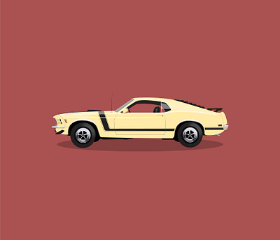 Mustang Boss car illustration mustang mustangs