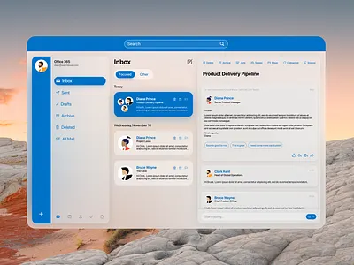 Outlook for macOS Big Sur app apple bigsur blur design email illustration macos microsoft microsoft office office365 outlook translucency ui ux