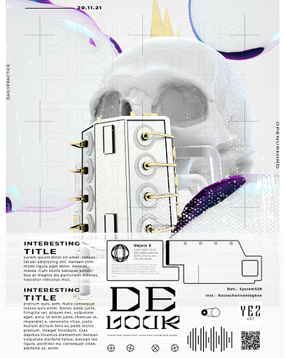 Poster part "DEVOUR" 3d art c4d design illustration minimal typography