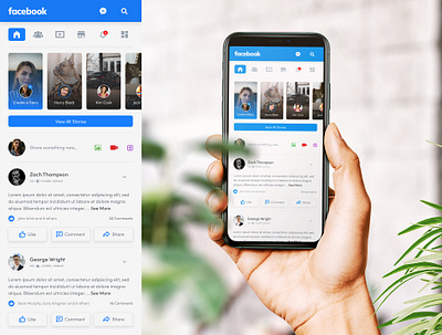 Facebook UI Retouch facebook feed ui ux