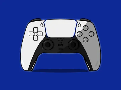 PS5 controller art design flat illustration minimal playstation5 vector