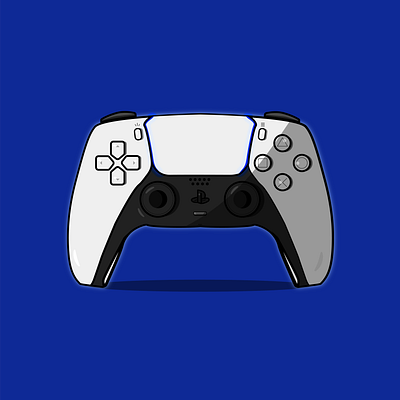PS5 controller art design flat illustration minimal playstation5 vector