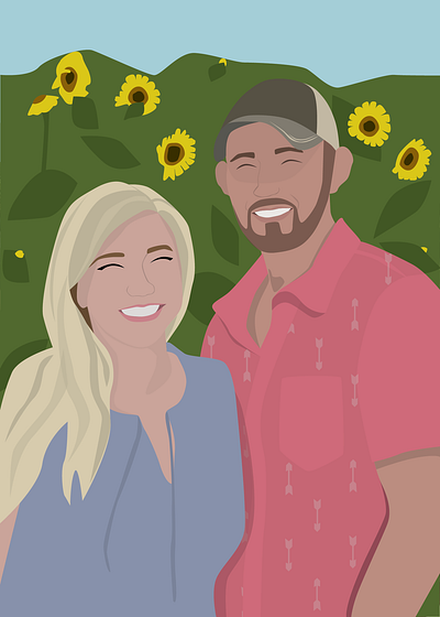 Sunflower Portrait flat illustration illustrated illustration illustration art sunflower sunflowers