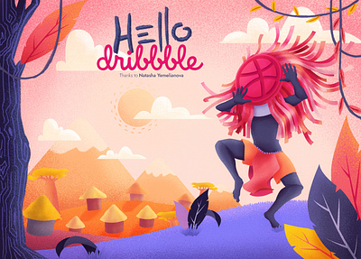 Hello Dribbble ! hello dribbbble illustration invite shot thanks typography vector