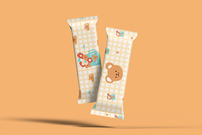 More bear candy package aniamlas anima animal art atmosphere bear bear logo candy cute design flat flatdesign illustration logo minimal orange vector yellow