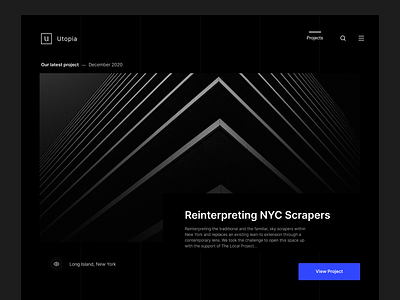 Utopia - Architect Landing Page architecture clean concept design minimal minimalist modern uiux ux webdesign website