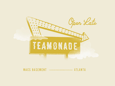 Teamonade Poster atlanta clouds diner illustration poster procreate vintage