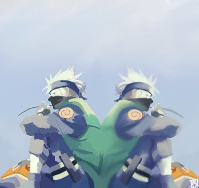 Kakashi anime digital painting illustration kakashi naruto paint procreate