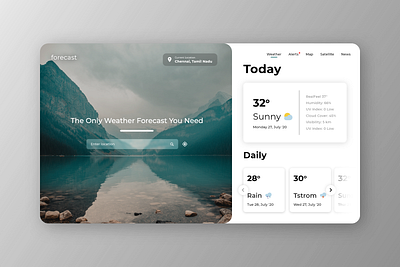 Forecast - Weather Website Design design minimal ui ux web
