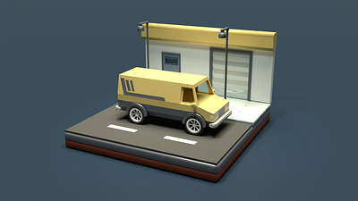 Asset Forge Daily build: Delivery Van 3d art asset forge blender3d delivery van illustration low poly render