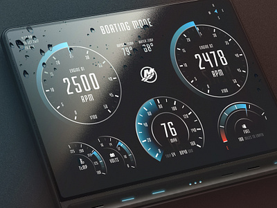 Mercury Marine Boat UI boat boating design gauge ui ux