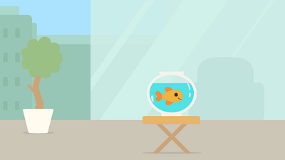 Patio Fish fish bowl goldfish illustrator ipad patio