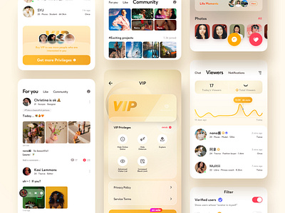 Social App Part3 chat dynamic graph mobile privilege social app ui viewer vip