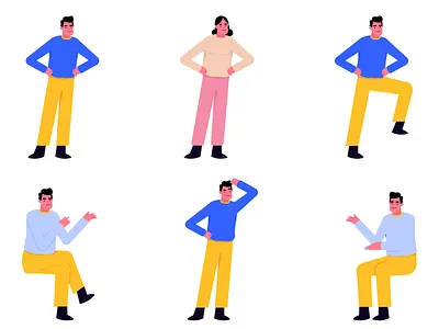 Position | Jeet Illustrations app character design freebie graphic illustration mobile pack postions set ui vector website