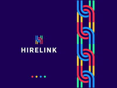 Hirelink abstract branding branding and identity branding design clean identity lettermark logo logo design logo designer modern modern design modern logo pattern primary colors simple simple logo trendy design visual design visual identity