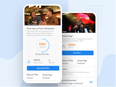 Post scripts for auctions/bidding app application design industry mobile mobile app netwroking ui