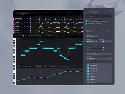Web-based collaborative audio editor audio player collaborative dark editor editor audio figma music tool ui web webapp website الدولي 应用 意境 播放 流连忘返 音乐