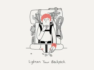Lighten Backpack backpack hike illustration mountain outdoor