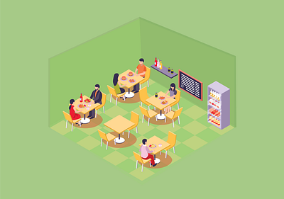 Food Corner branding design illustration
