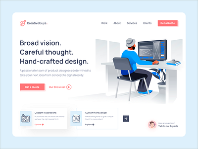 Product Design Studio cards ui clean header design hero banner illustration landing page landing page design landing page ui product design ui design uiux user experience user inteface web web app web design web design agency website website concept website design