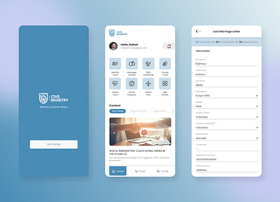 Civil Registry - Ministry of Home Affairs - Government app daily ui design figma government mobile mobile app mobile app design mobile ui sketch ui ux