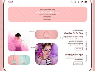 TAKEIT About Us branding ecommerce ecommerce website elegant mockup simplicity typography ui ui design uidesign ux uxdesign web web ui design