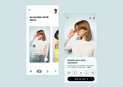 Thrift Store UI Design app mobile ui product design ui ui ux