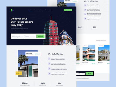 Broperti Landing Page apartment house landing page property real estate ui design web design