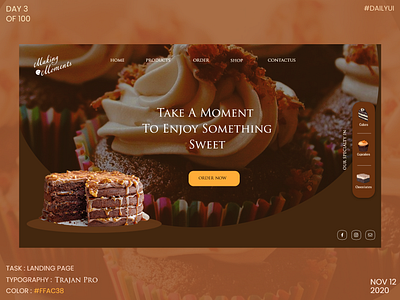 Dailyui003 - Landing Page cake shop daily 100 challenge dailyui dailyuichallenge design dribbble landingpage ui ux webdesign xd design