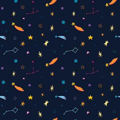 Starry sky art constellations design illustration illustrations illustrator pattern seamless sky space star stars vector vector art vector illustration vector pattern