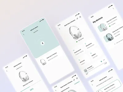 Headphones app concept bluetooth bluetooth connection clean interface headphones ios app design minimal pair pairing setup ux ui design