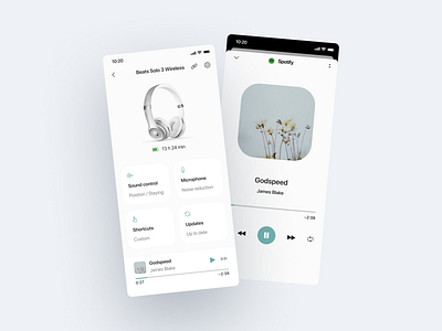 Headphones app concept app design clean ui headphones headphones app ios app minimal mobile design music player