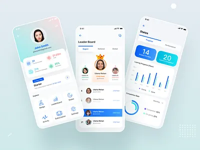 Redesign Profile Leaderboard Dashboard for E - Learning App course course app courses e learning education gamification leaderboard learning app learning management system learning platform learning website online course online education online learning profile