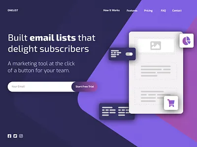Onelist - Hero Section hero section web design