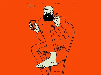 Morning rituals abstract chair composition feet figure illustration illustration laconic lines minimal mood morning morning coffee morning rituals poster poster art scrolling