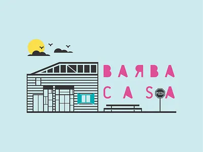 Barba - Brunch brand clouds design door house illustration pizza vector warehouse window