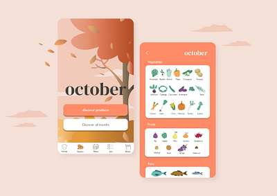 October season products app design flat graphic design icon illustration illustrator minimal ui vector