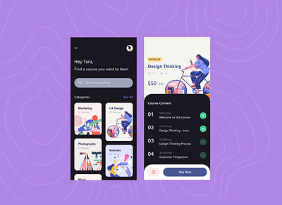 Course Learning Application design learning app tech ui ux