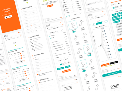 DD: Mobile brand chemical chemicals chemist chemistry design formula minimal mobile molecule molecules orange pages responsive responsive design science teal ui uiux white