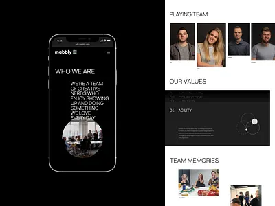 Mabbly — Landing Page 2020 agency black clean creative design desktop flat landing layout minimal mobile page portfolio trend ui ux web website white